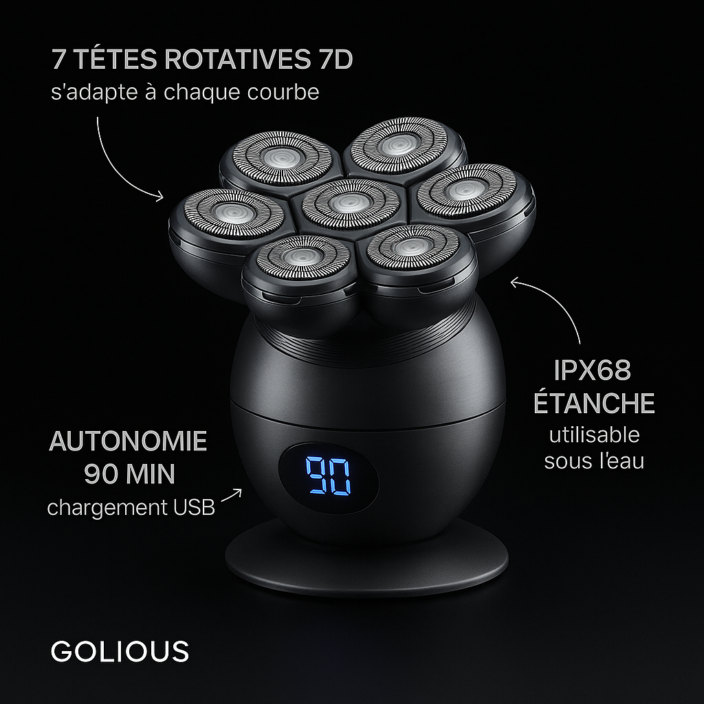 GOLIOUS ONE™ Rasoir électrique7D étanche